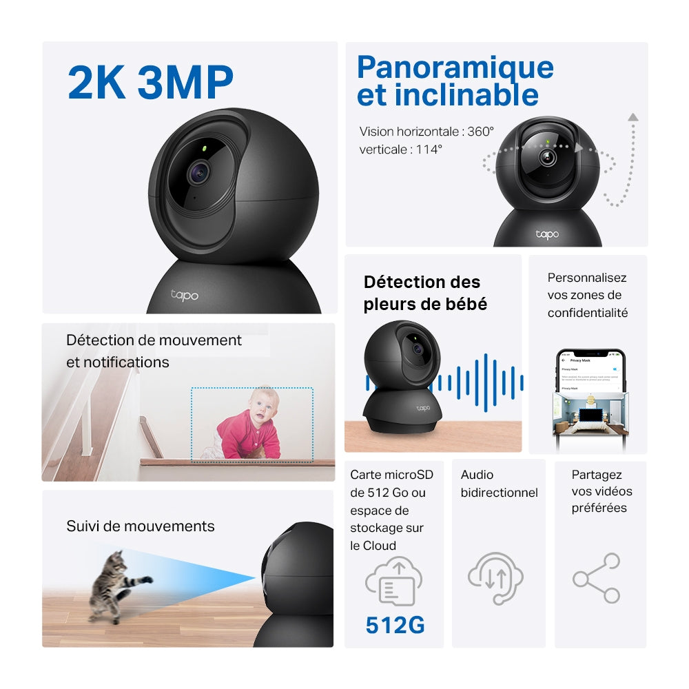 TP-LINK Tapo C211 – Caméra 2K Intérieure