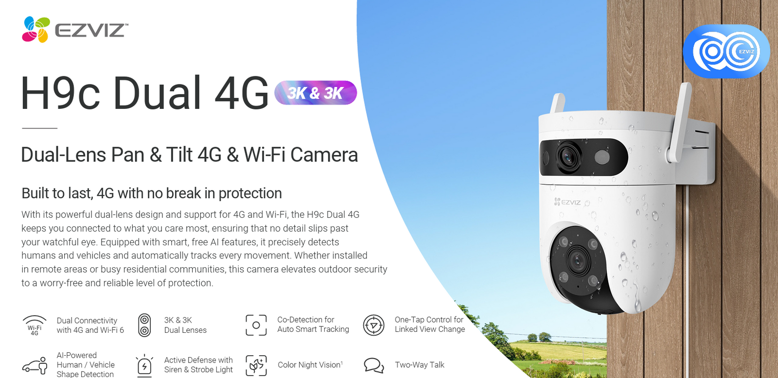 EZVIZ CS-H9C (5MP+5MP,4G) – Caméra Double – image 2