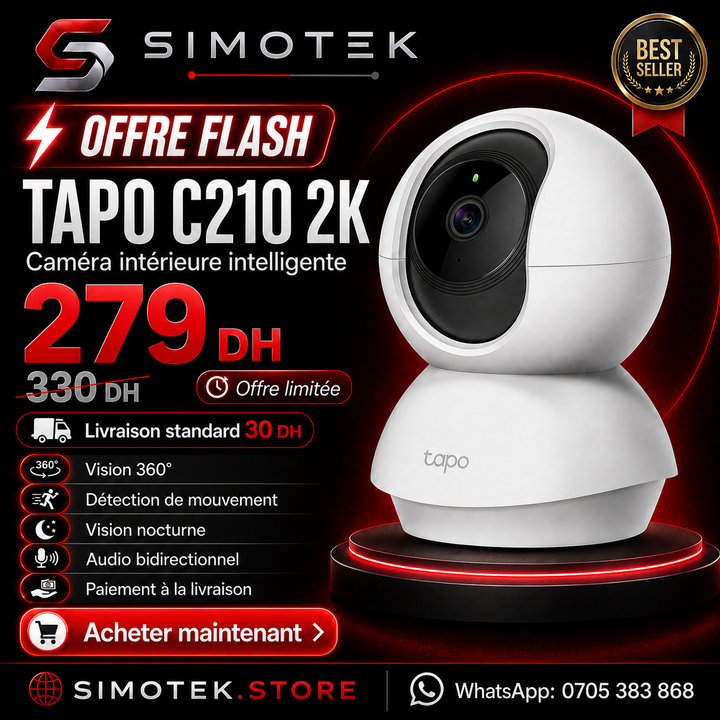 TP-LINK Tapo C210 – Caméra 2K Intérieure