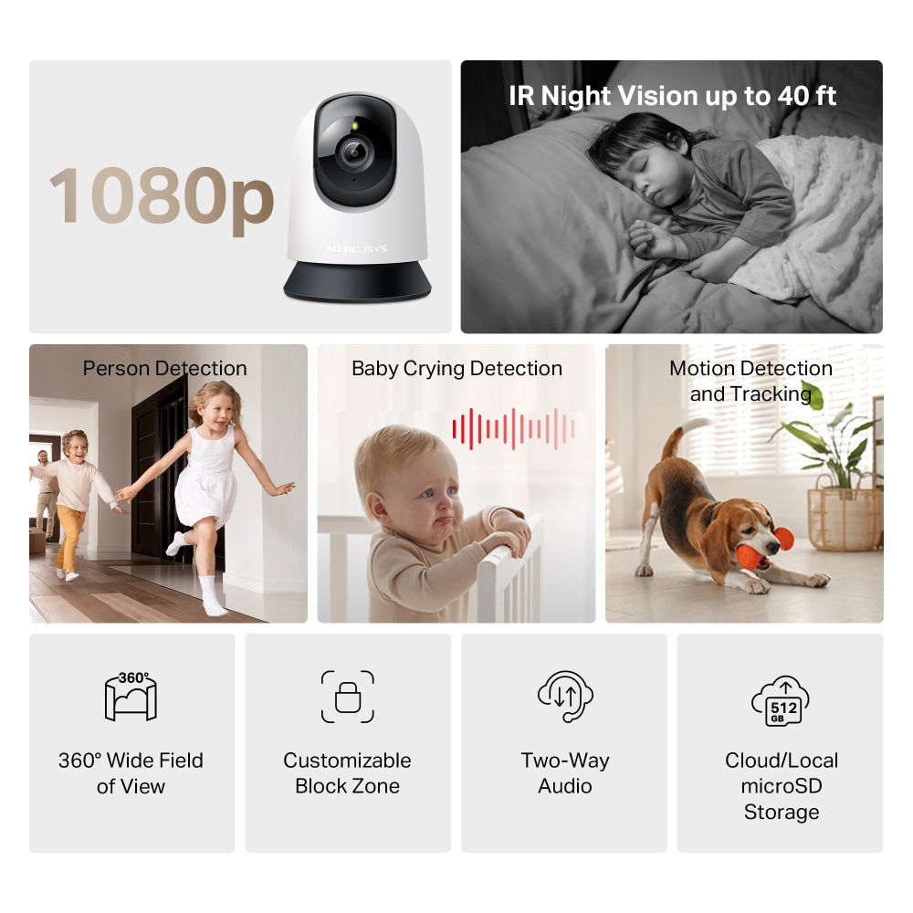 MERCUSYS MC200 – Caméra WiFi 360° – image 2