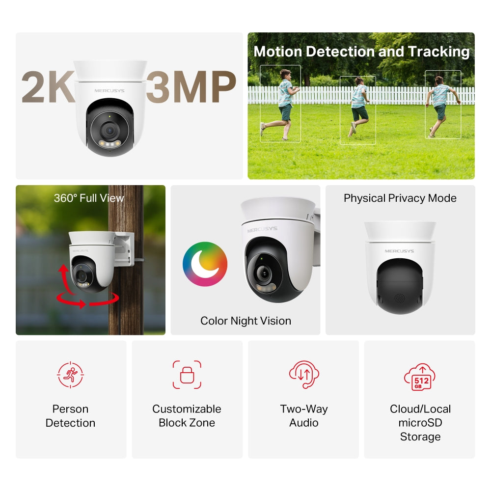 MERCUSYS MC510 – Caméra 2K Extérieure – image 3