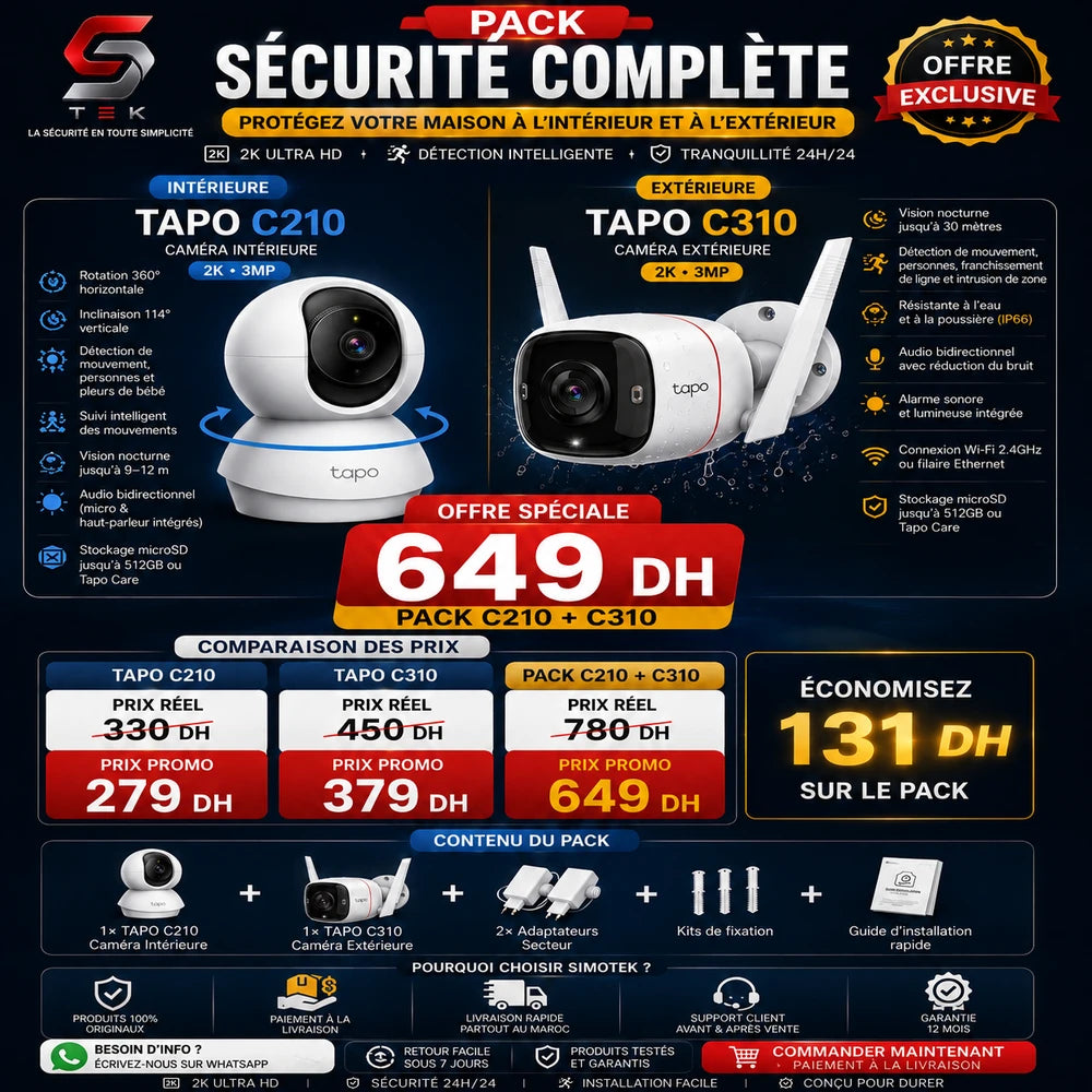 Pack Tapo C210 + C310 2K